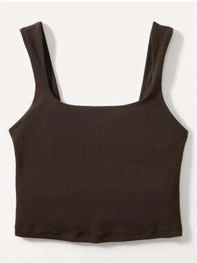 ATHLETA Women’s Brown Square Neck Sport Bra Crop Top Sz Small NWT